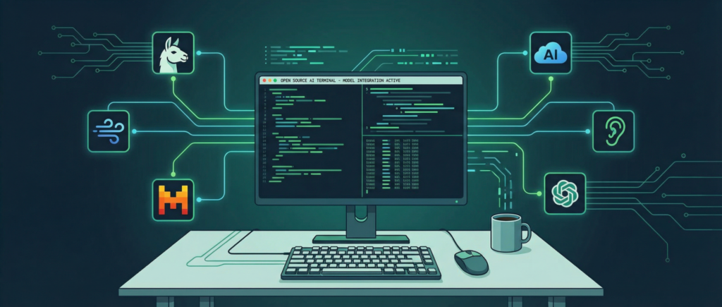 OpenCode open source AI kodningsagent i terminalen