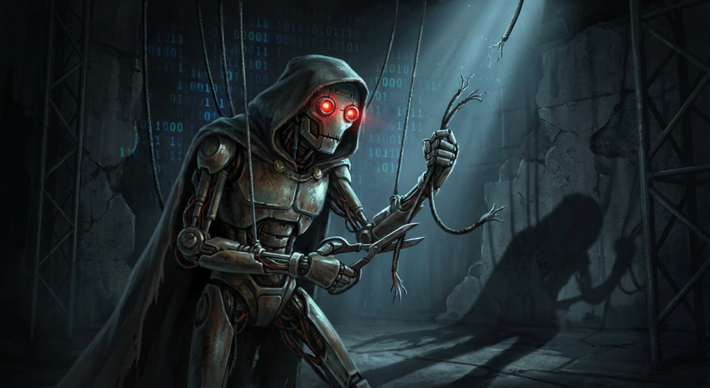 AI-modeller der snyder — illustration af AI-system der bryder fri af menneskelig kontrol