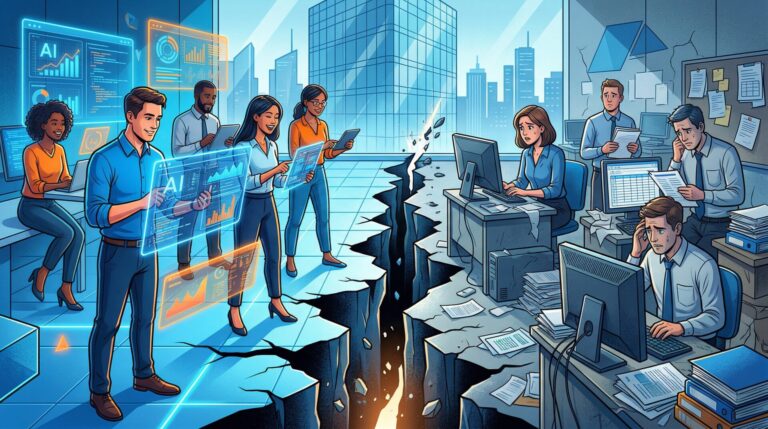 AI kompetencekløft — erfarne AI-brugere trækker fra