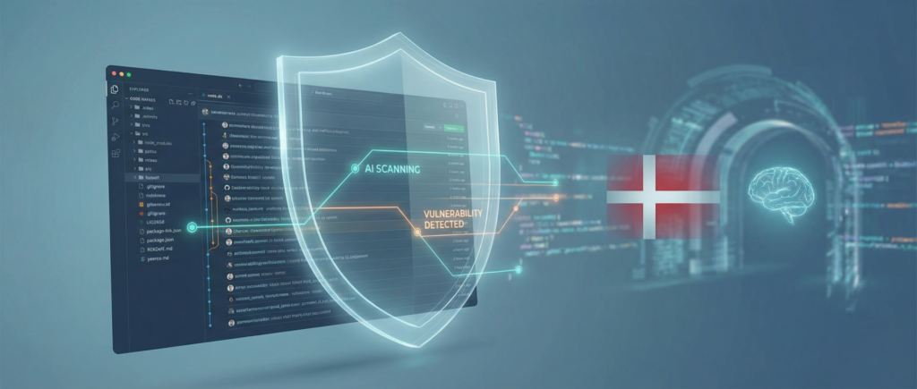 Illustration af open source-sikkerhed i AI-æraen