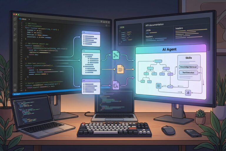 Gemini Docs MCP illustreret som AI-agent koblet til opdateret dokumentation