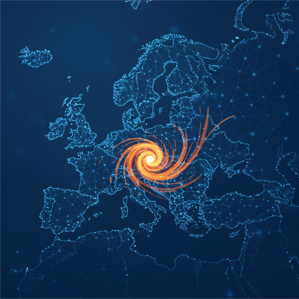 Mistral Medium 3 europæisk AI-model neural netværk illustration